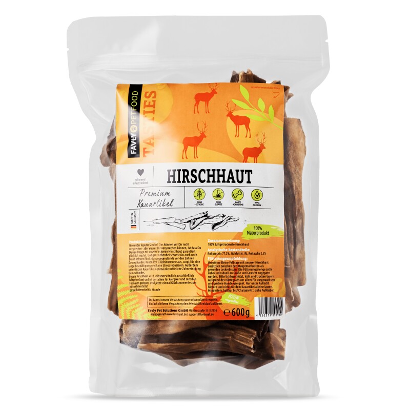 FAVLY Petfood Hirschhaut 600 g