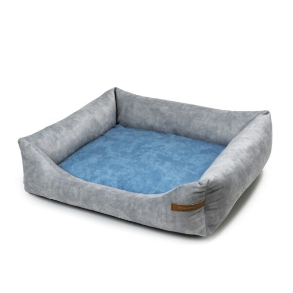 Rexproduct SoftColor luxury dog bed in grau color blau S