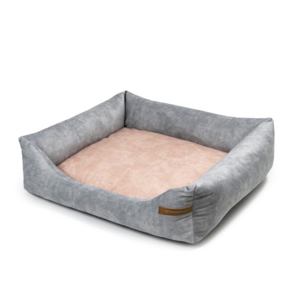 Rexproduct SoftColor luxury dog bed in grau color pink S