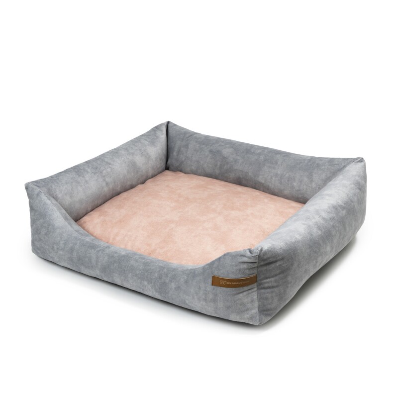 Rexproduct SoftColor luxury dog bed in grau color pink M