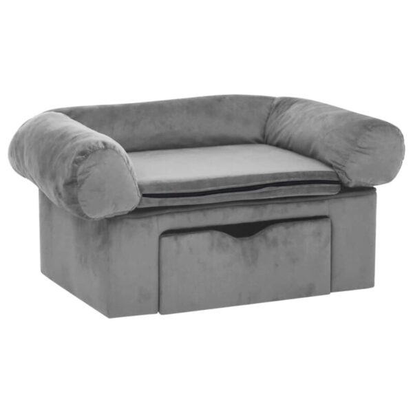 VidaXL Hundesofa Plüsch mit Schublade 75x50x38cm hellgrau