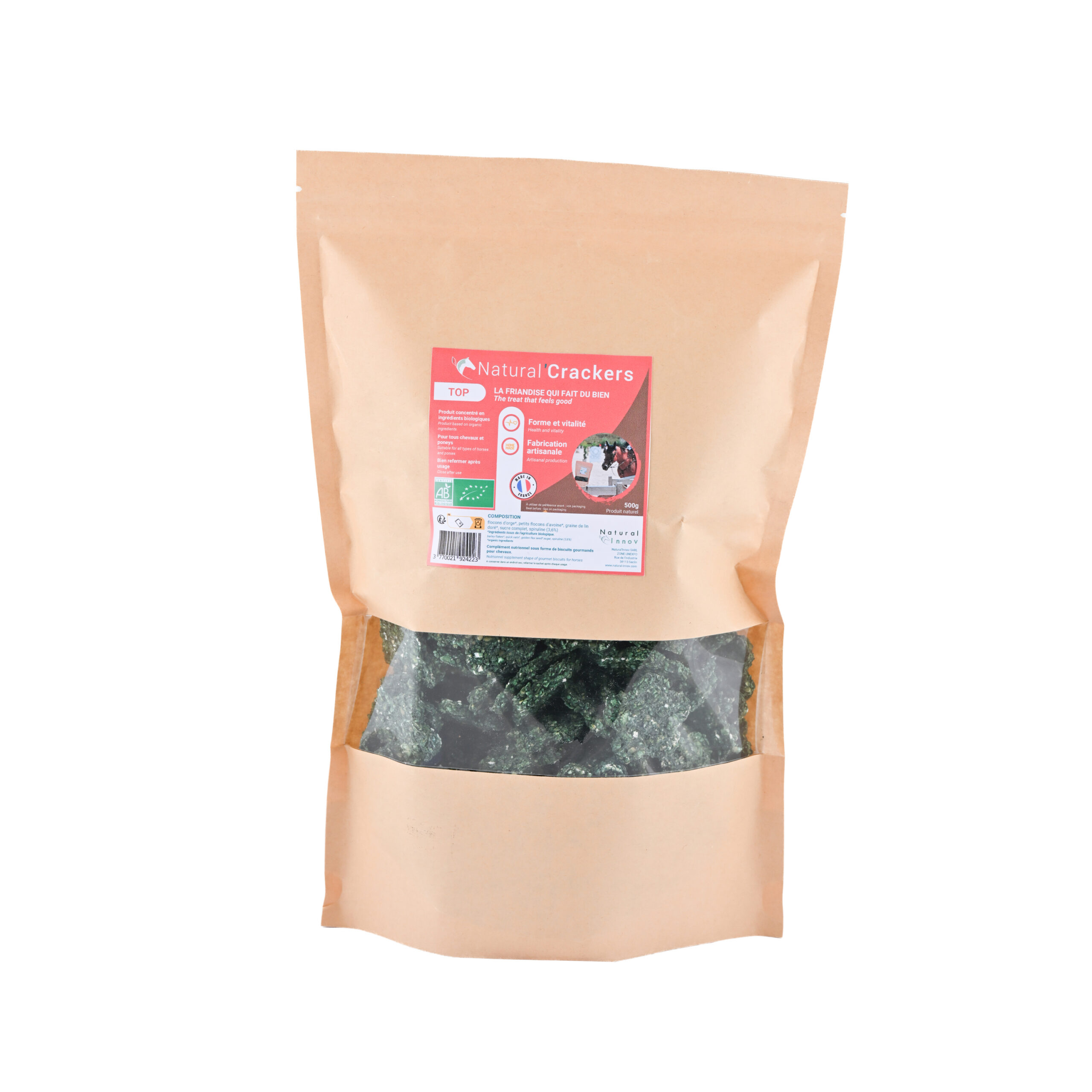 Cracker für Pferde Form und Vitalität Spirulina Natural Innov Natural'Crackers Top - 500g