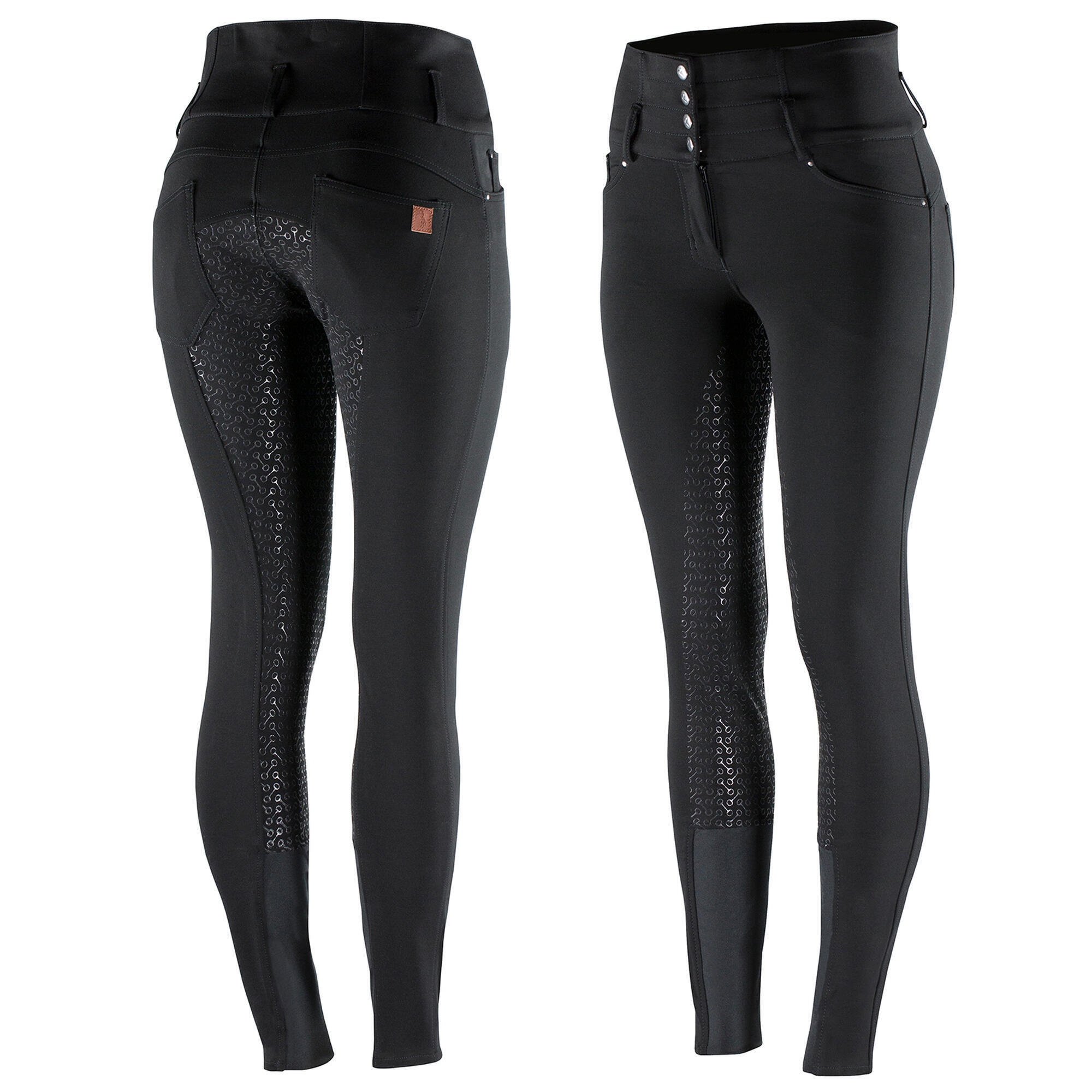 Reithose mit hoher Taille Full Grip Damen Horze Tara