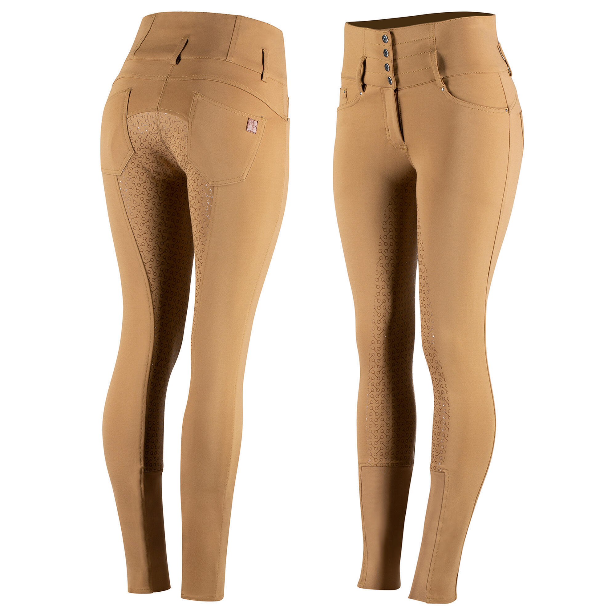 Reithose mit hoher Taille Full Grip Damen Horze Tara