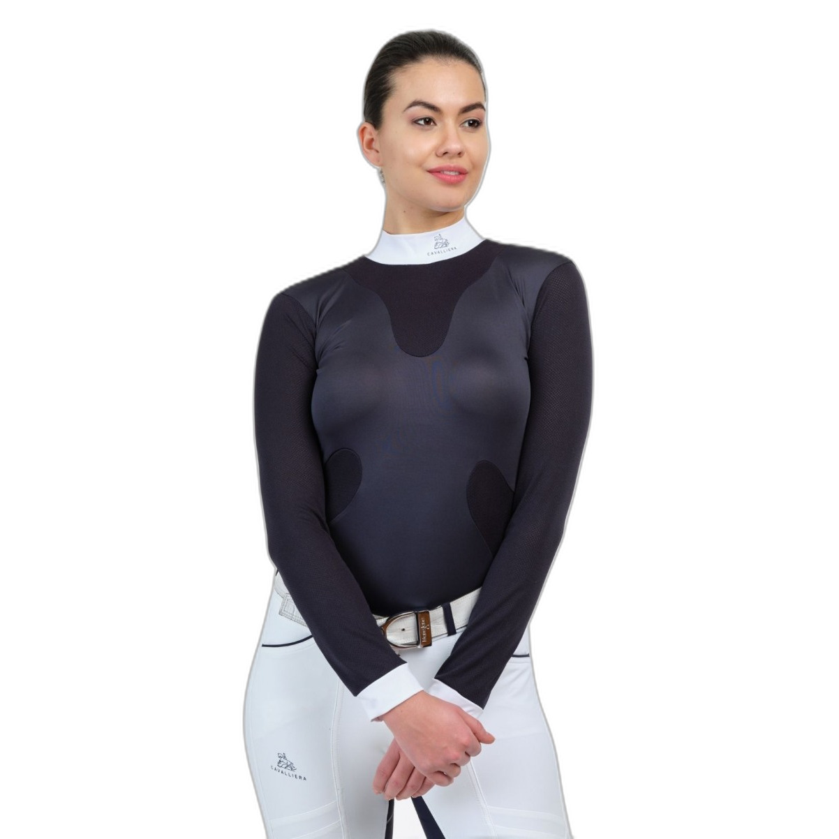 Reitturnier-Polo Langarm Damen Cavalliera High Style