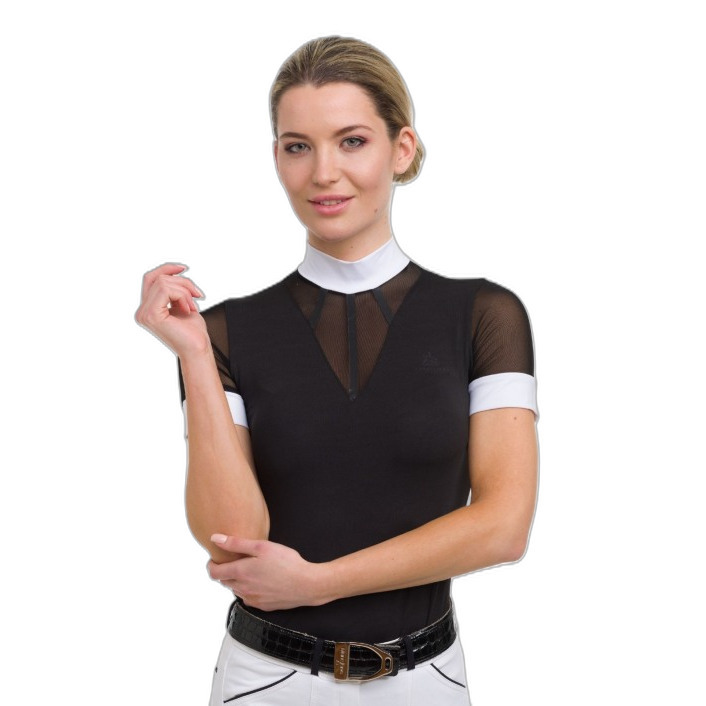 Turnier-Poloshirt Reiten Damen Cavalliera Nightfall