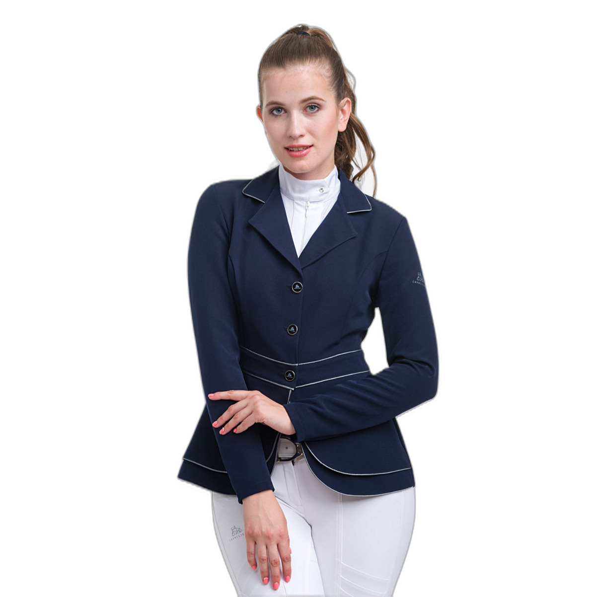 Reitturnier-Softshelljacke Double Bask vorne Damen Cavalliera Venice