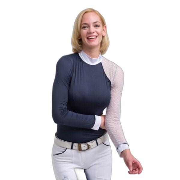 Reitturnier-Polo Langarm Damen Cavalliera Modern