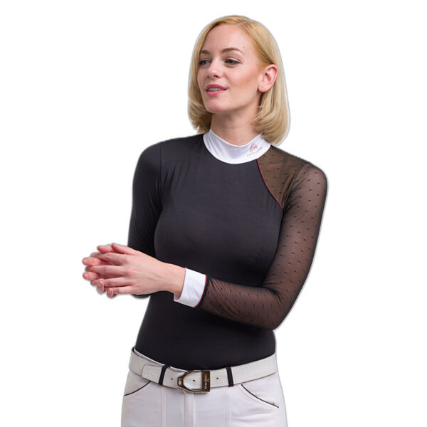 Reitturnier-Polo Langarm Damen Cavalliera Modern