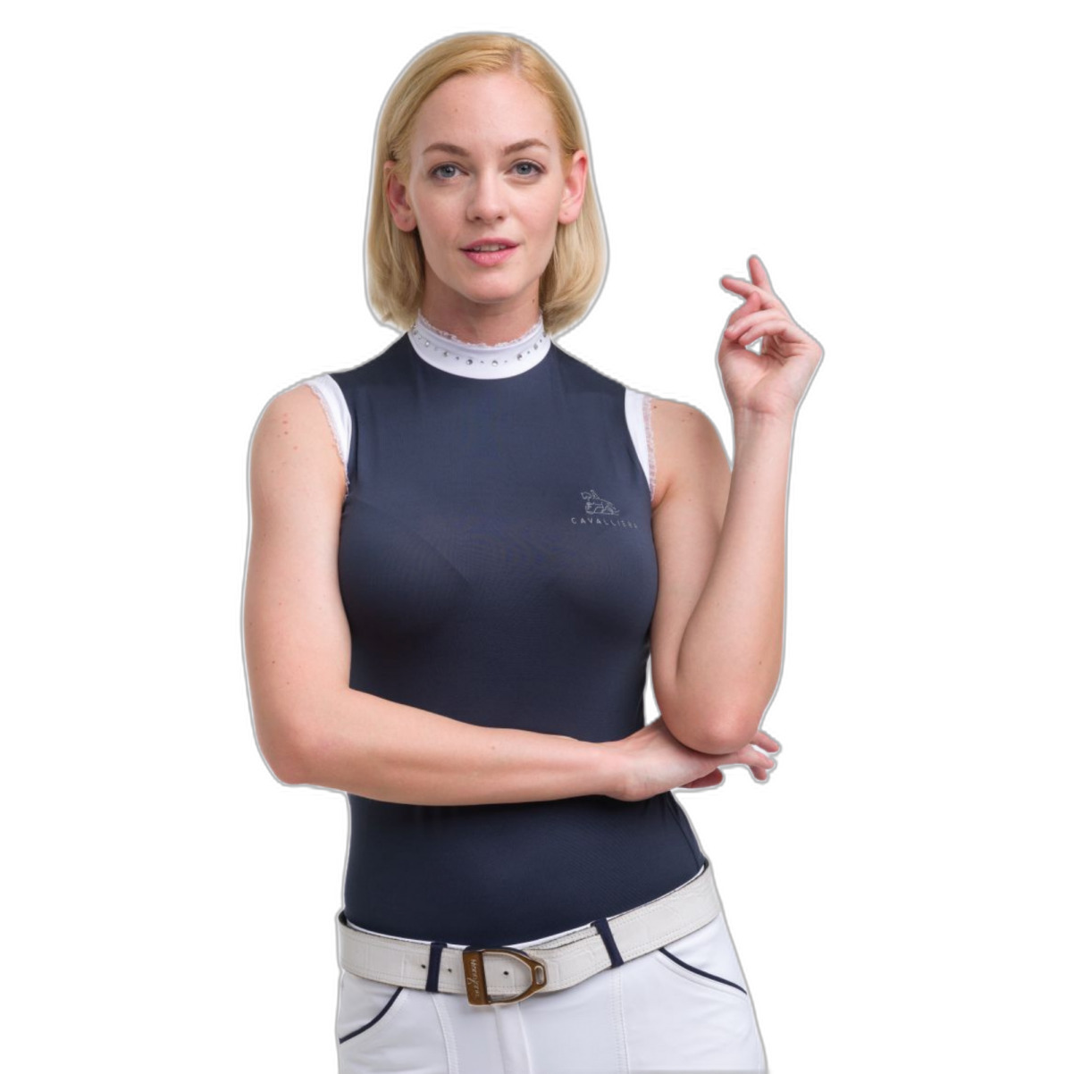 Ärmelloses Reitturnier-Poloshirt Damen Cavalliera Logan