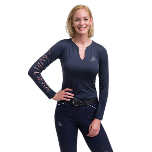 Hochleistungs-Reitsport-Langarmshirt Frau Cavalliera Rose Gold