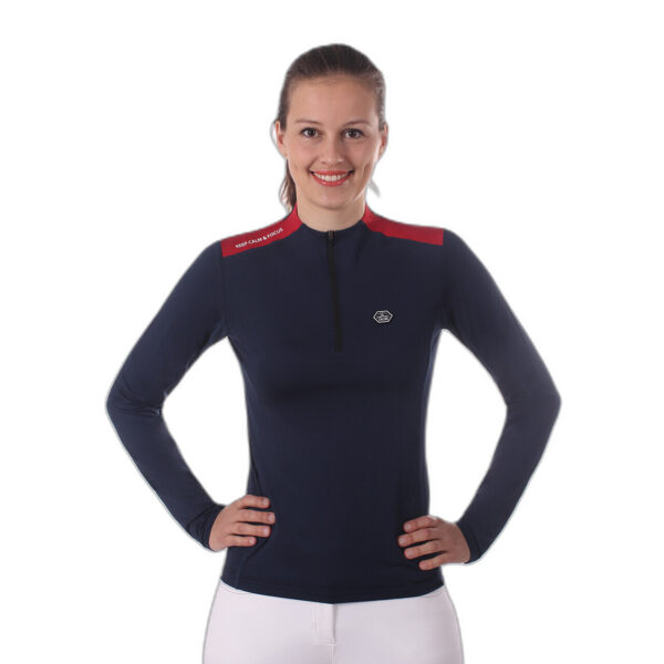 Langärmeliges Reitsport-Poloshirt für Frauen QHP Utah