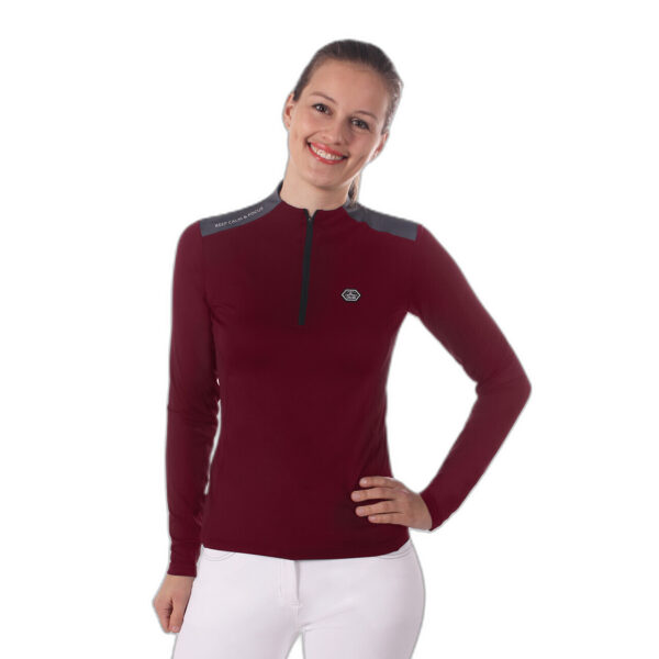 Langärmeliges Reitsport-Poloshirt für Frauen QHP Utah