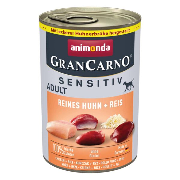 animonda GranCarno Adult Sensitiv Reines Huhn + Reis 24x400g