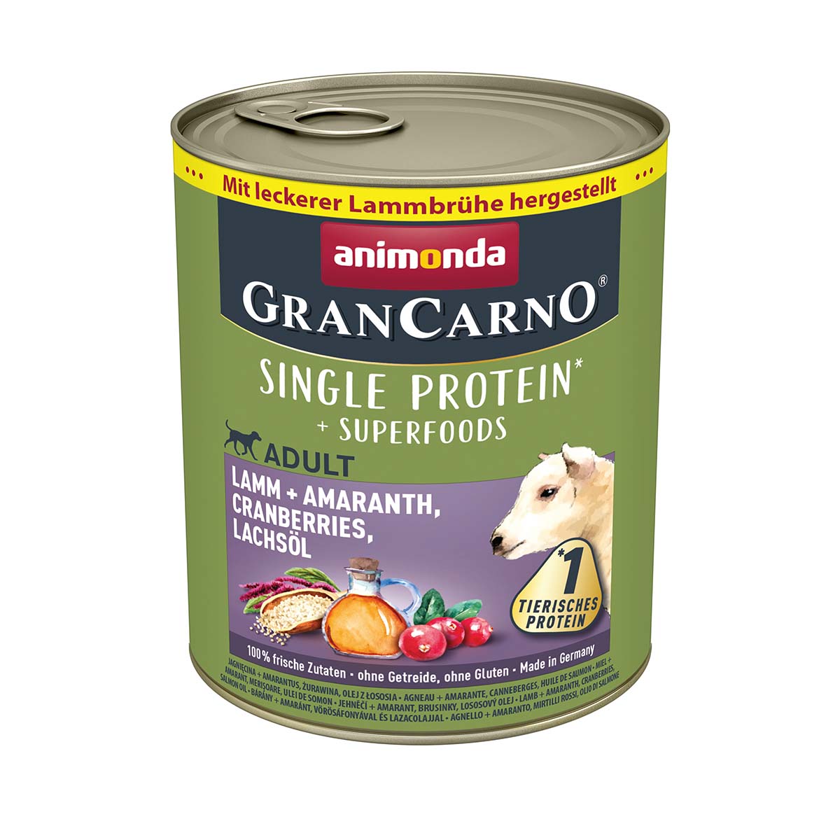 animonda GranCarno superfoods Lamm + Amarant + Cranberry + Lachsöl 6x800g