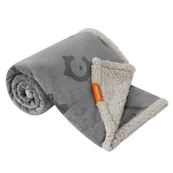 FEANDREA Wasserdichte Hundedecke Sherpa Fleece Grau L