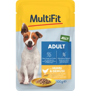 MultiFit Adult Little Dog Pouch Jelly Huhn & Gemüse 96x100 g