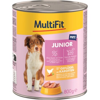 MultiFit Junior Pate Geflügel mit Karotten 24x800 g