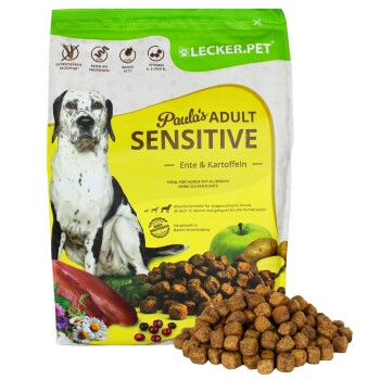 Lyra Pet Lecker.Pet Paula's Adult Sensitive Ente & Kartoffel Hundefutter Trockenfutter Vollnahrung