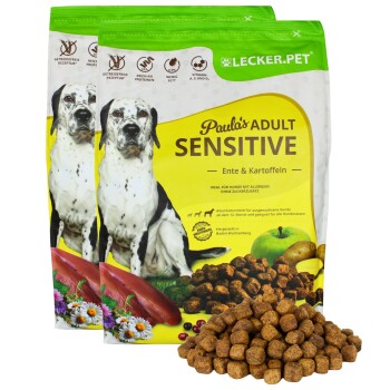 Lyra Pet Lecker.Pet Paula's Adult Sensitive Ente & Kartoffeln Hundefutter Trockenfutter Vollnahrung