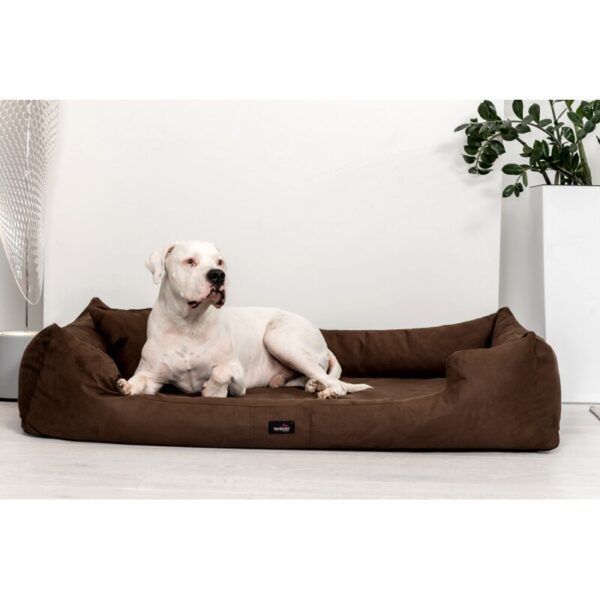 Tierlando ® PLUTO SOFT - Orthopädisches Hundebett | Visco | Samtweiches Velours braun 1