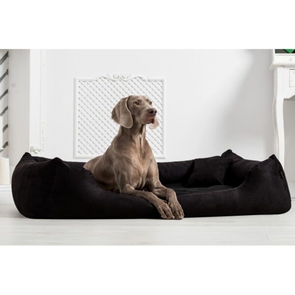 Tierlando ® PLUTO SOFT - Orthopädisches Hundebett | Visco | Samtweiches Velours schwarz 1