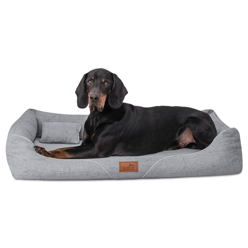 Tierlando ® WILLIAM Couture - Orthopädisches Hundebett | Bequemes Hundesofa schwarz/ graphit 1