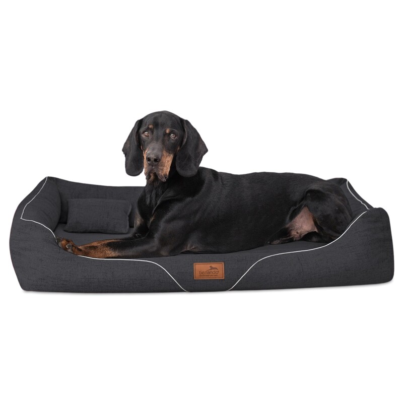 Tierlando ® WILLIAM Couture - Orthopädisches Hundebett | Bequemes Hundesofa anthrazit 1