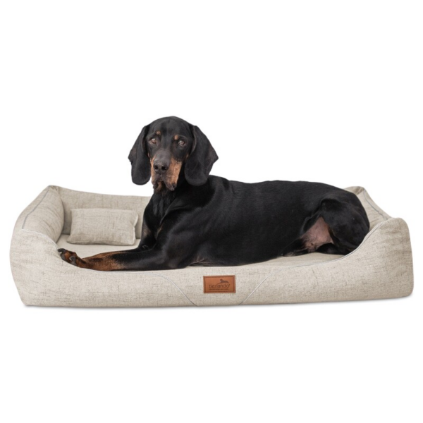 Tierlando ® WILLIAM Couture - Orthopädisches Hundebett | Bequemes Hundesofa creme 1