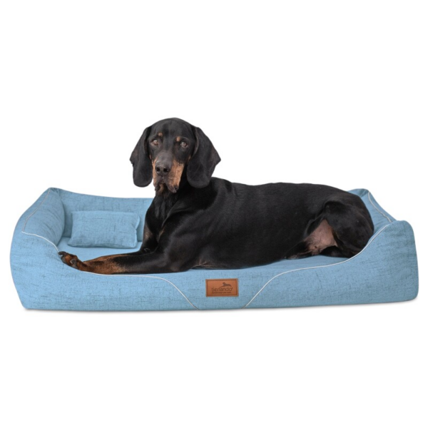 Tierlando ® WILLIAM Couture - Orthopädisches Hundebett | Bequemes Hundesofa petrol 1