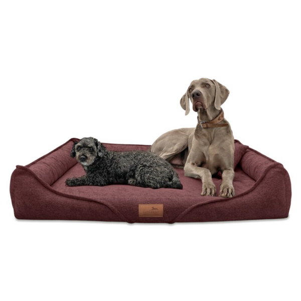 Tierlando ® Orthopädisches Hundebett KEN Große Hunde | kuschelig weicher Mélange bordeaux 1