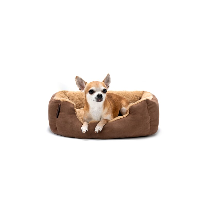 Lionto Hundebett mit Wendekissen braun S