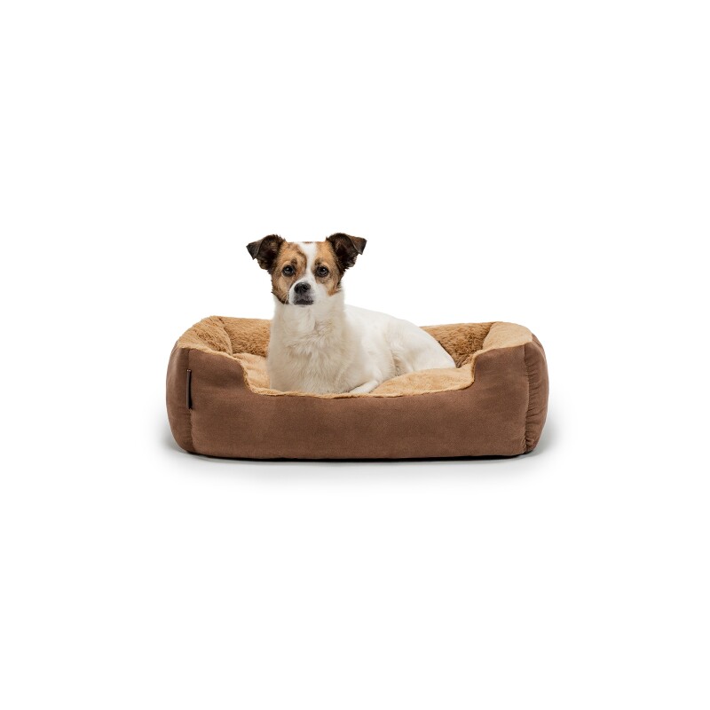 Lionto Hundebett mit Wendekissen braun M