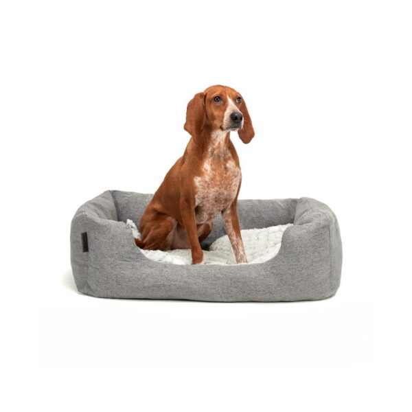 Lionto Hundebett mit Wendekissen meliert grau M