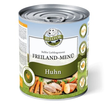 Bellfor Hundefutter Nass mit Huhn - - Freiland-Menü - 800g