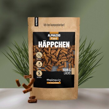 ALPHAZOO Häppchen Huhn & Lachs für Hunde 200g