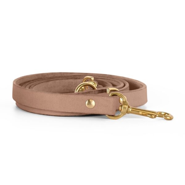 THE DOG IDEA Echtleder Hundeleine Beige XS-S