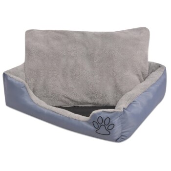 VidaXL Hundebett mit gepolstertem Kissen Grau 48 cm