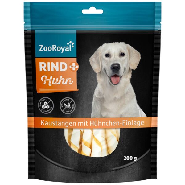 ZooRoyal Rind+ Kaustange mit Hühnchen-Einlage 3x200g