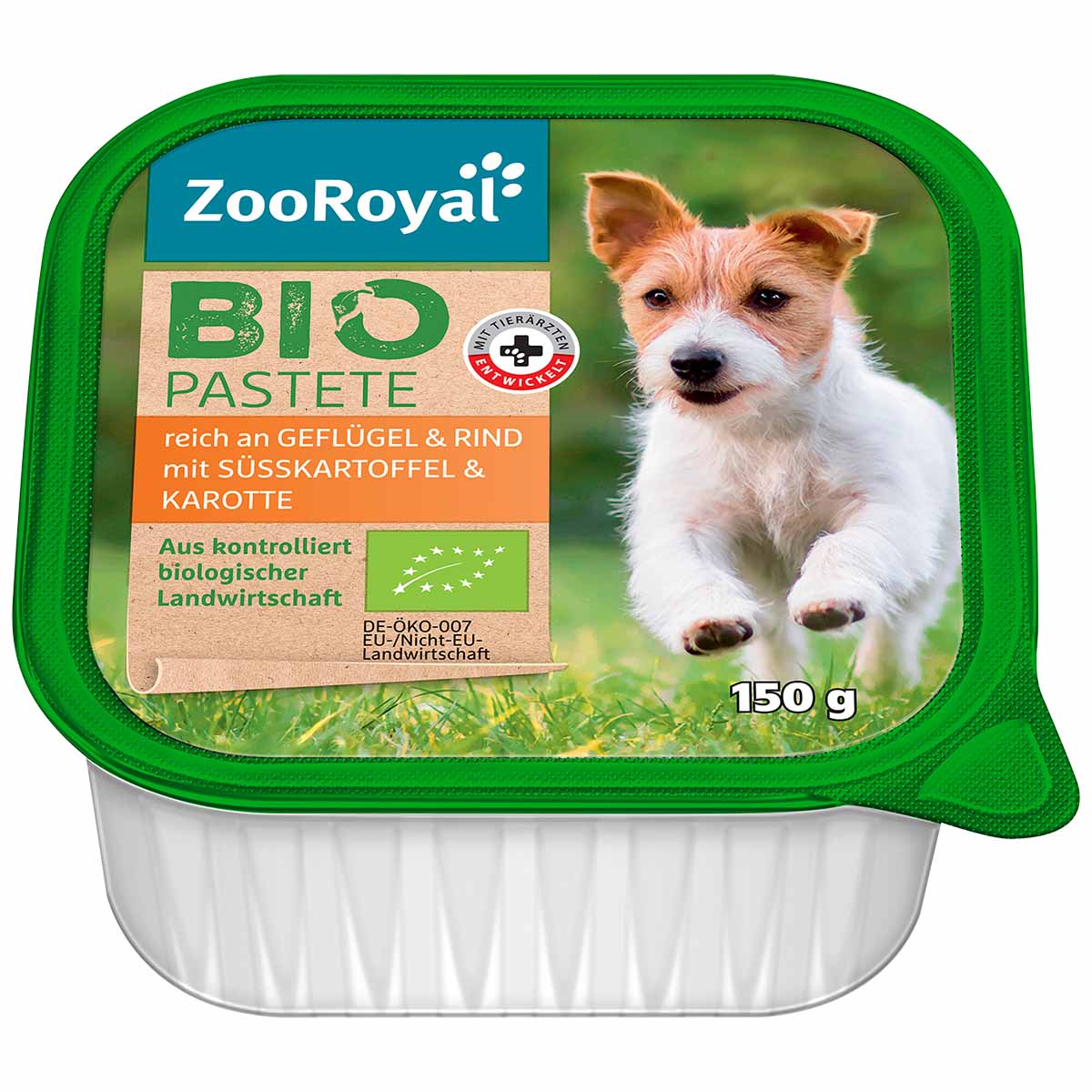 ZooRoyal Bio Pastete Geflügel & Rind mit Süßkartoffel & Karotte 150g