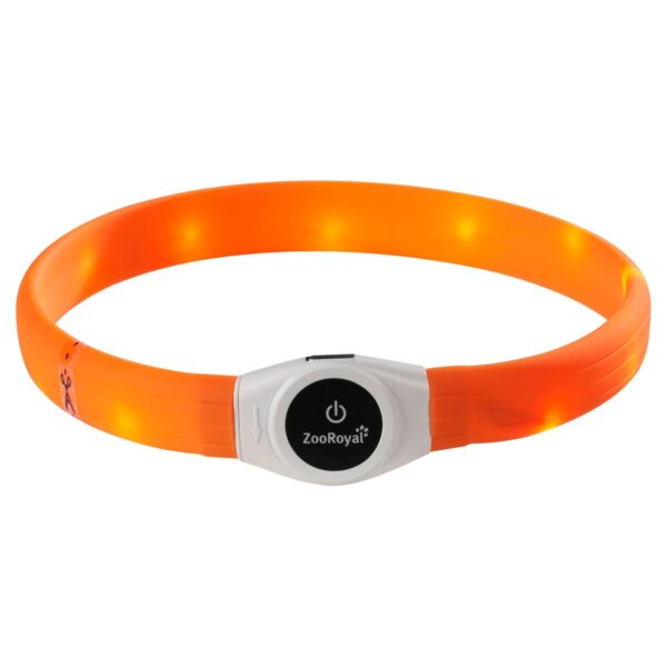 ZooRoyal LED Leuchthalsband USB Langhaar orange